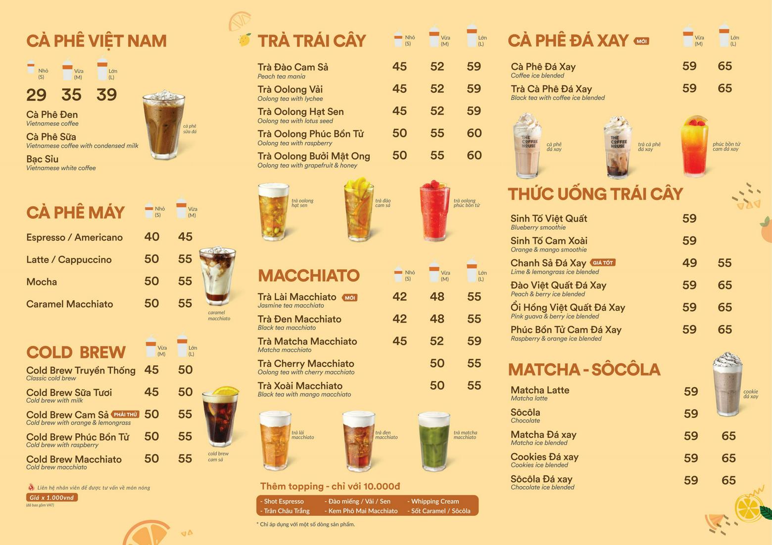 Menu The Coffee House Mới Nhất – Đa Dạng Hương Vị, Ưu Đãi Hấp Dẫn!